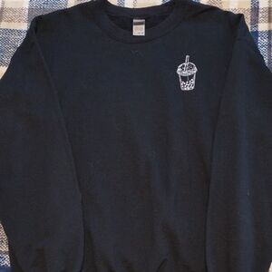 Gildan Black Crew Neck Sweater with Graphic